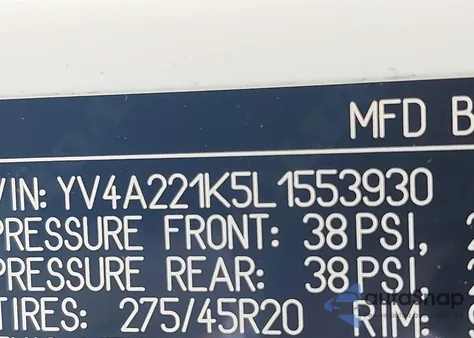 2020 Volvo Xc90 T6 Momentum 6 Passenger из США, поврежденный, VIN YV4A221K5L1553930